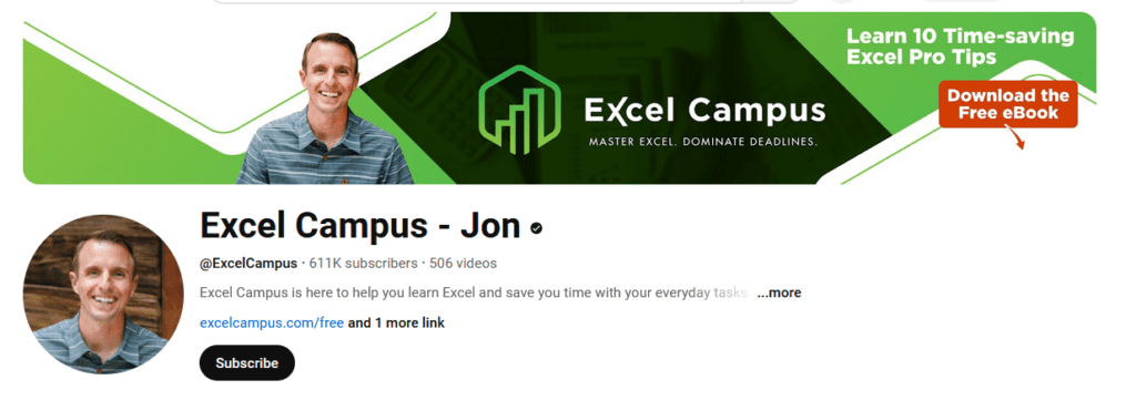 قنوات يوتيوب لتعلم الإكسل